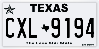 TX license plate CXL9194