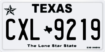 TX license plate CXL9219