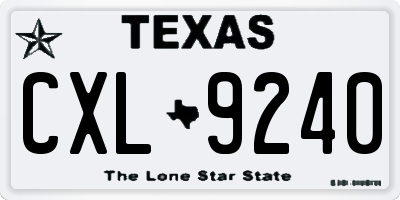 TX license plate CXL9240