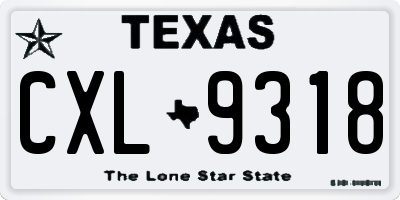 TX license plate CXL9318
