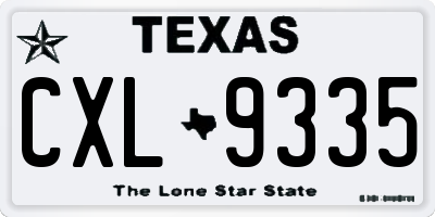 TX license plate CXL9335
