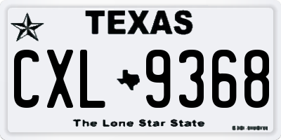 TX license plate CXL9368