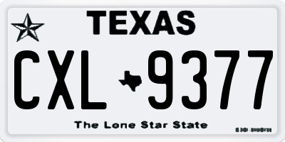 TX license plate CXL9377