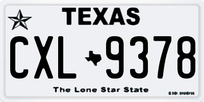 TX license plate CXL9378
