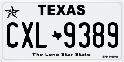 TX license plate CXL9389