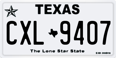 TX license plate CXL9407