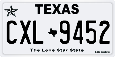 TX license plate CXL9452