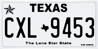 TX license plate CXL9453