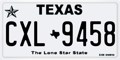 TX license plate CXL9458