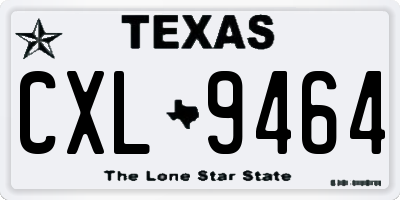 TX license plate CXL9464