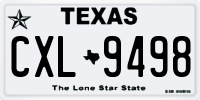 TX license plate CXL9498