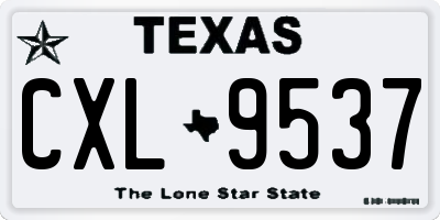TX license plate CXL9537