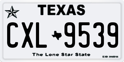 TX license plate CXL9539