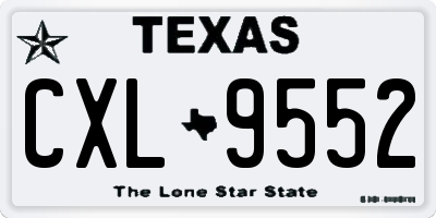 TX license plate CXL9552