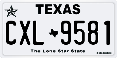 TX license plate CXL9581