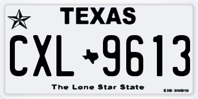 TX license plate CXL9613