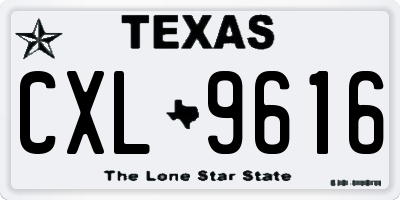 TX license plate CXL9616