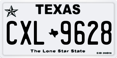 TX license plate CXL9628