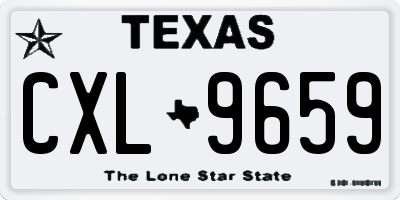 TX license plate CXL9659