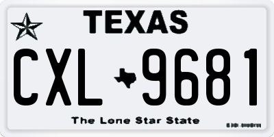 TX license plate CXL9681