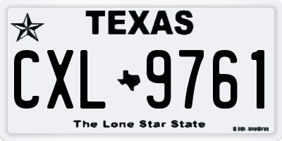 TX license plate CXL9761