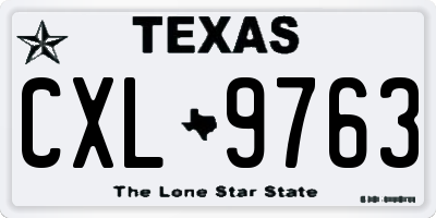 TX license plate CXL9763