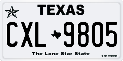 TX license plate CXL9805