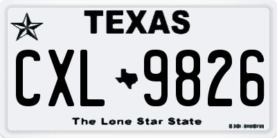 TX license plate CXL9826