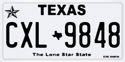TX license plate CXL9848
