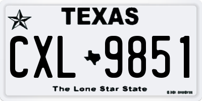 TX license plate CXL9851