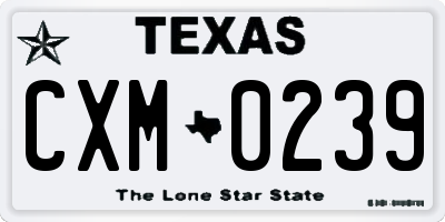 TX license plate CXM0239
