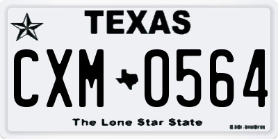 TX license plate CXM0564
