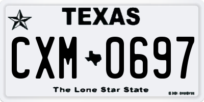 TX license plate CXM0697