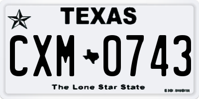 TX license plate CXM0743