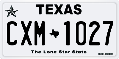 TX license plate CXM1027