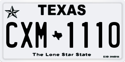 TX license plate CXM1110