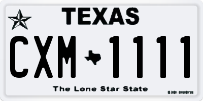 TX license plate CXM1111