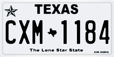 TX license plate CXM1184