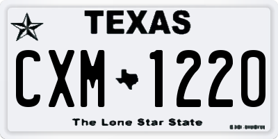 TX license plate CXM1220