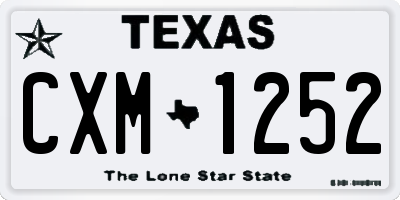 TX license plate CXM1252