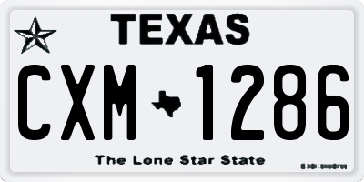 TX license plate CXM1286