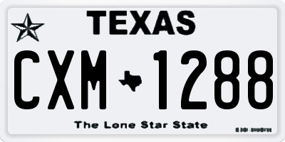 TX license plate CXM1288