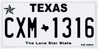 TX license plate CXM1316