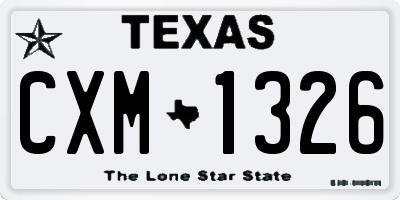 TX license plate CXM1326