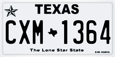 TX license plate CXM1364