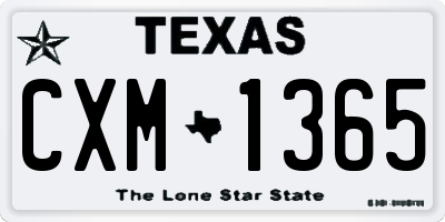 TX license plate CXM1365