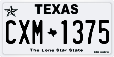 TX license plate CXM1375