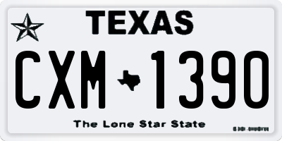TX license plate CXM1390