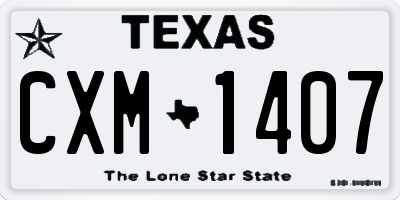 TX license plate CXM1407