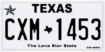 TX license plate CXM1453